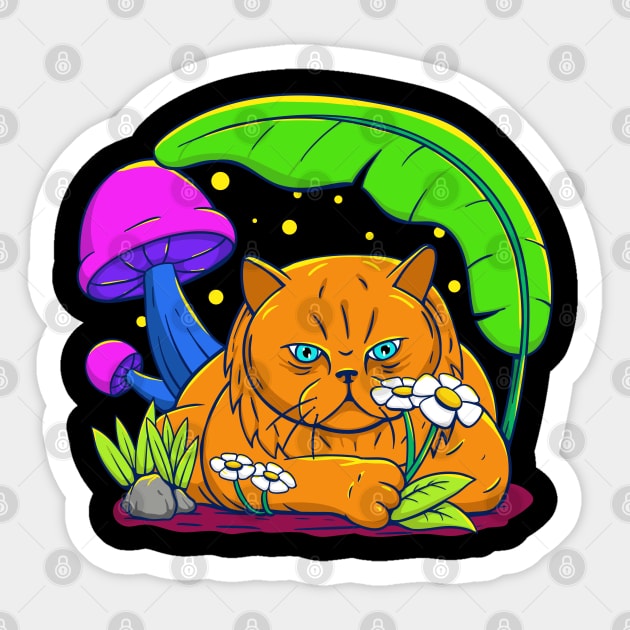 Psychedelic Trippy Pet - Jungle Cat Sticker by kantortegalsari